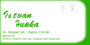 istvan hupka business card